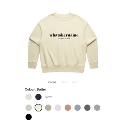 What's Her Name? Women's Relax Crew