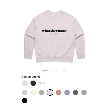 What's Her Name? Women's Relax Crew